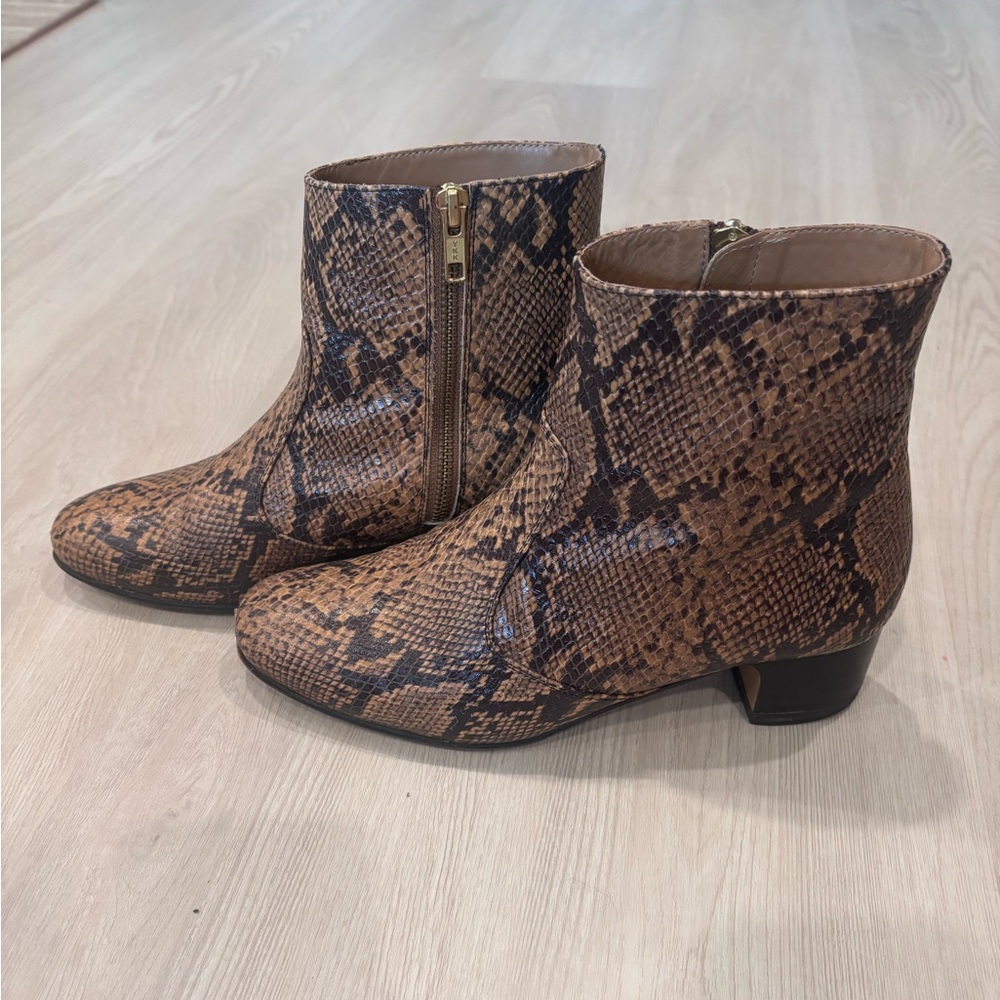 A.P.C. Brown Snake-Print Ankle Joey Booties